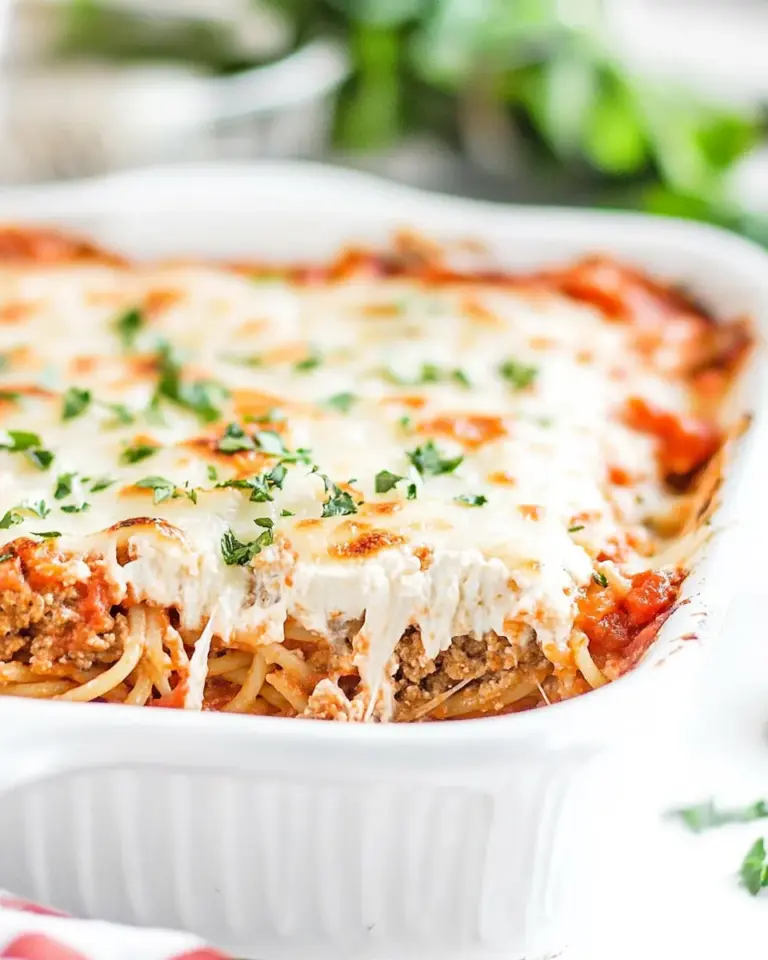 Baked Cream Cheese Spaghetti Casserole