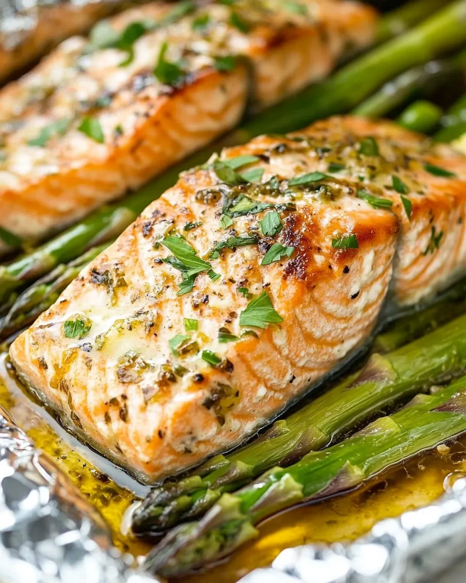 Baked Lemon Salmon and Asparagus Foil Pack