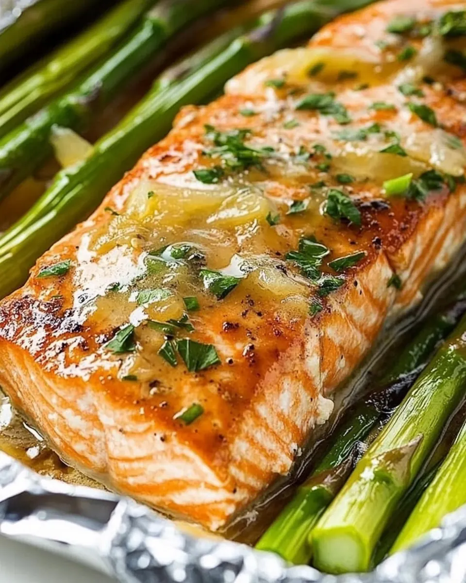 Baked Lemon Salmon and Asparagus Foil Pack