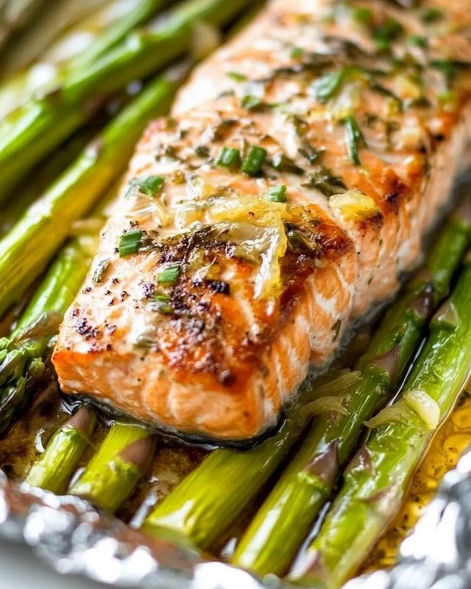 Baked Lemon Salmon and Asparagus Foil Pack