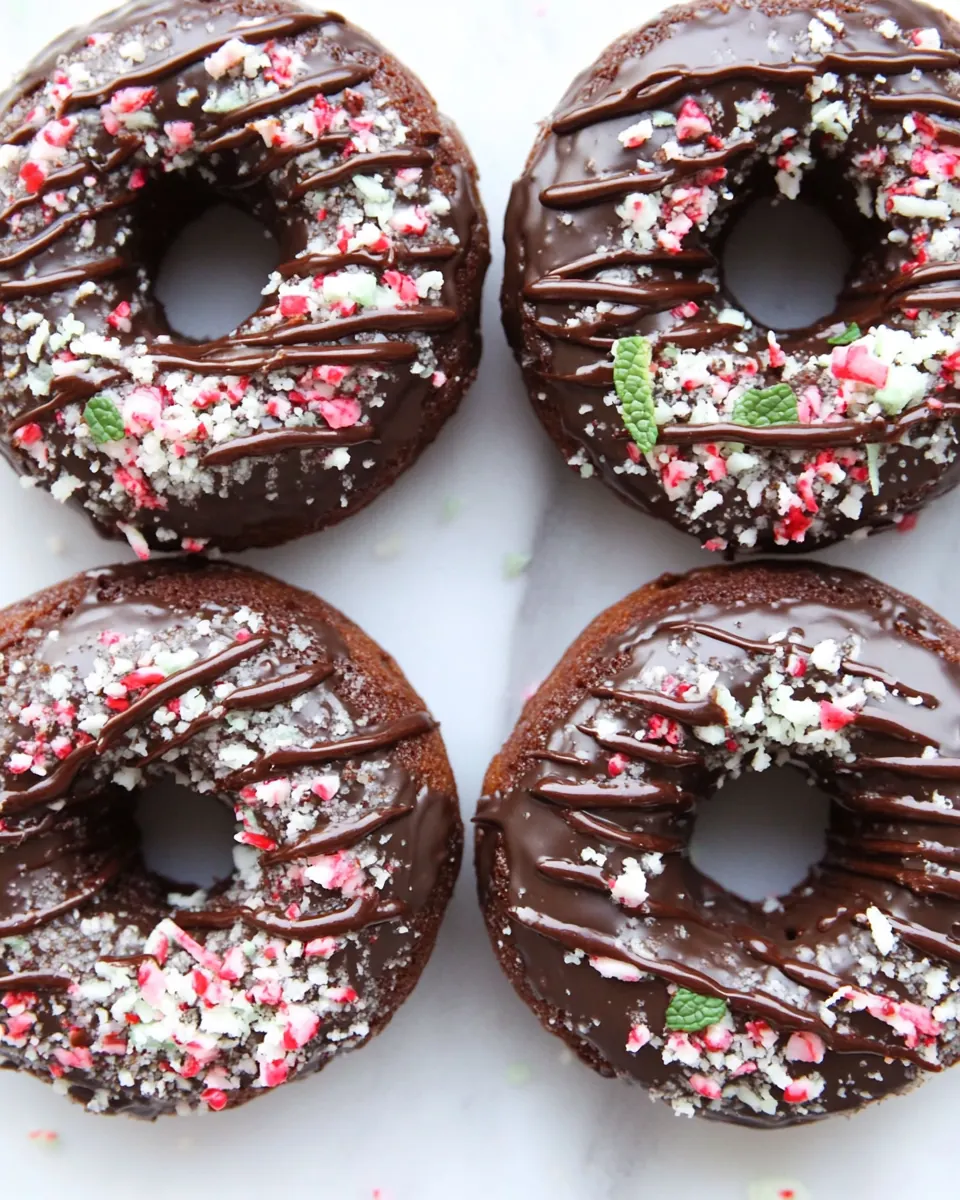 Baked Mint Chocolate Donuts