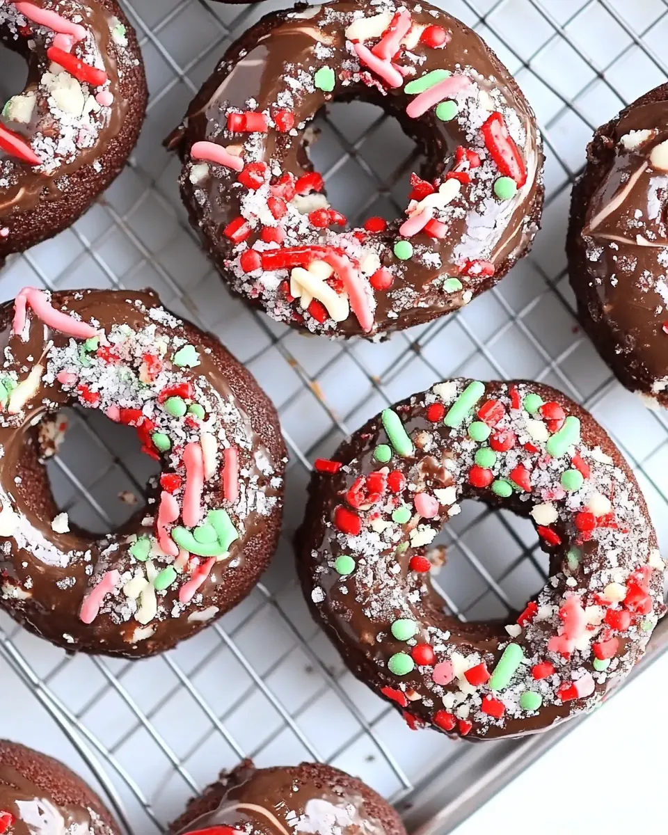 Baked Mint Chocolate Donuts