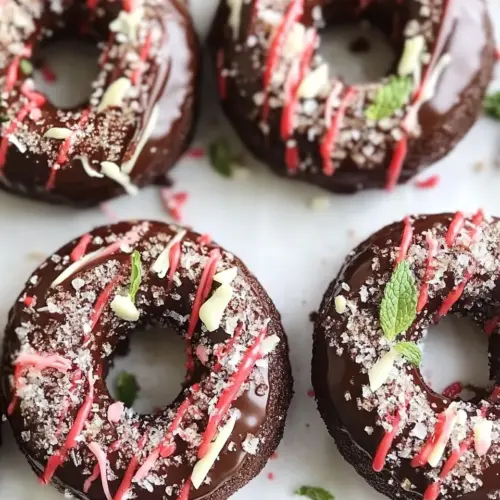 Baked Mint Chocolate Donuts
