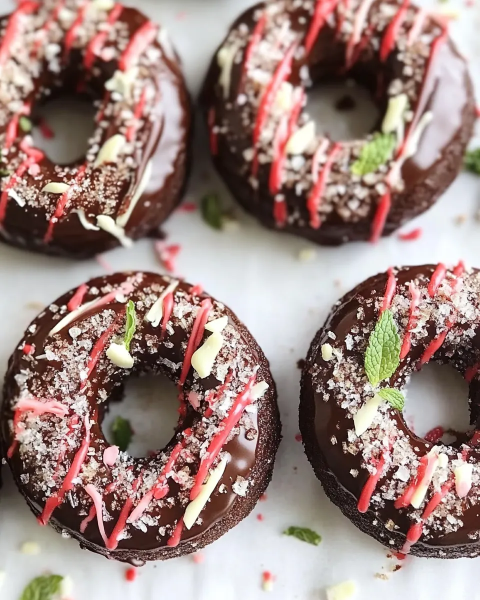 Baked Mint Chocolate Donuts