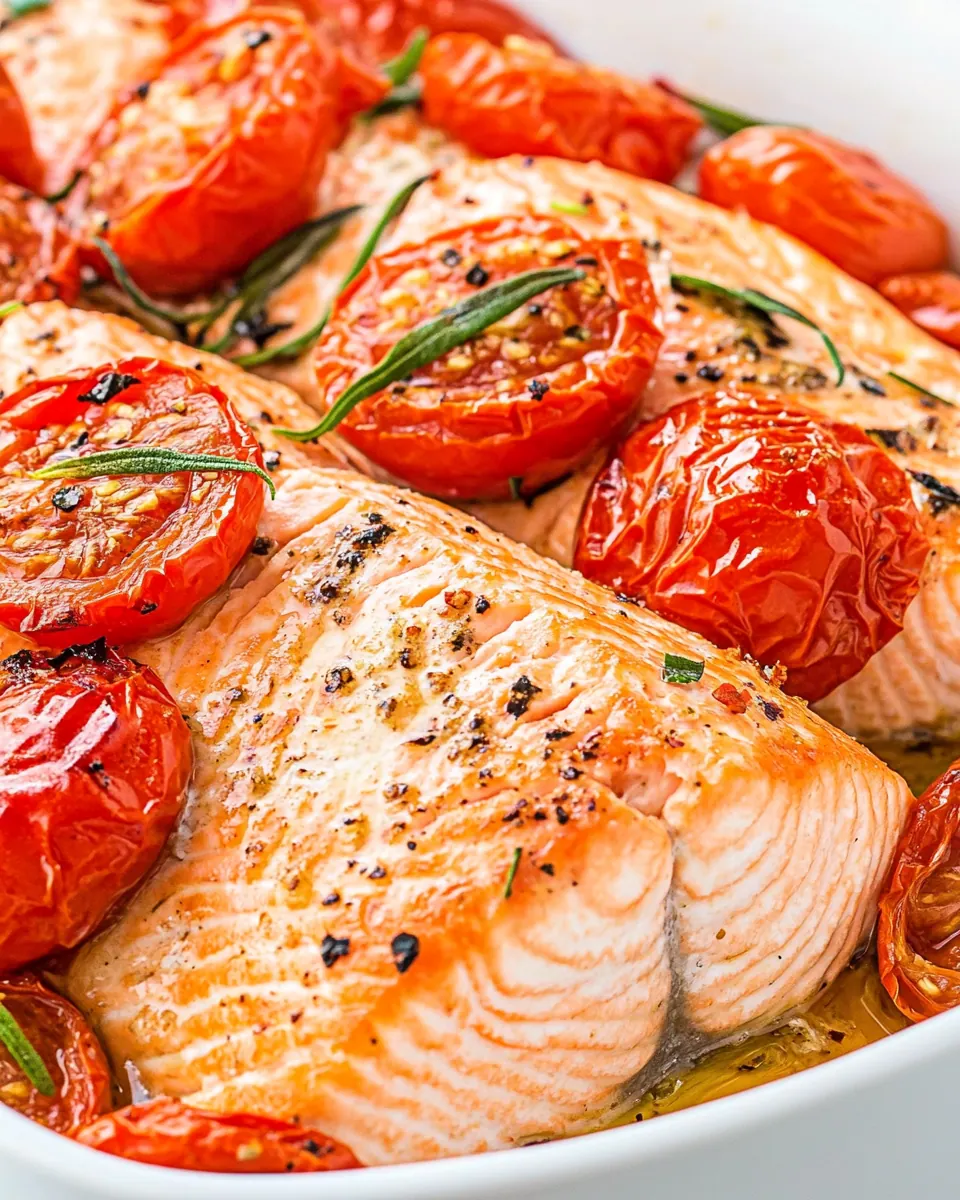 Baked Salmon with Roasted Tomatoes