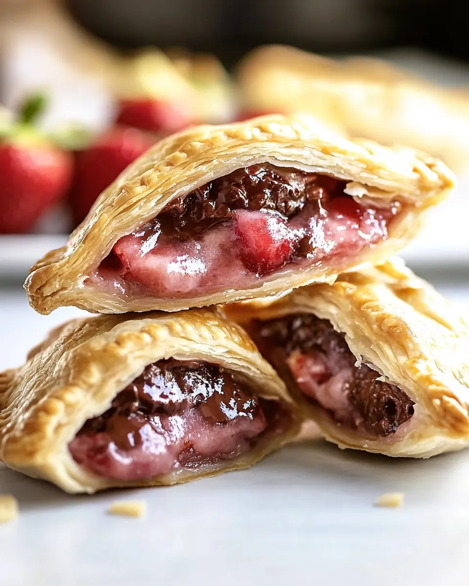 Baked Strawberry Chocolate Hazelnut Spread Hand Pies