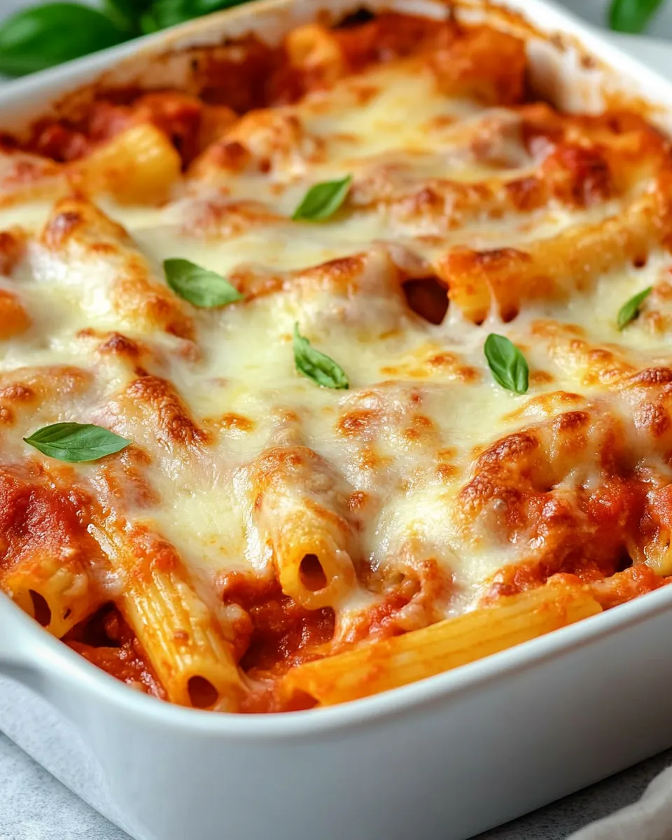 Baked Ziti without Ricotta