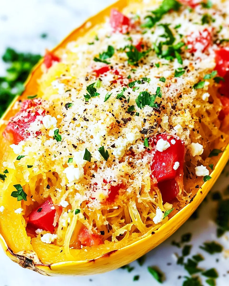 Baked feta spaghetti squash