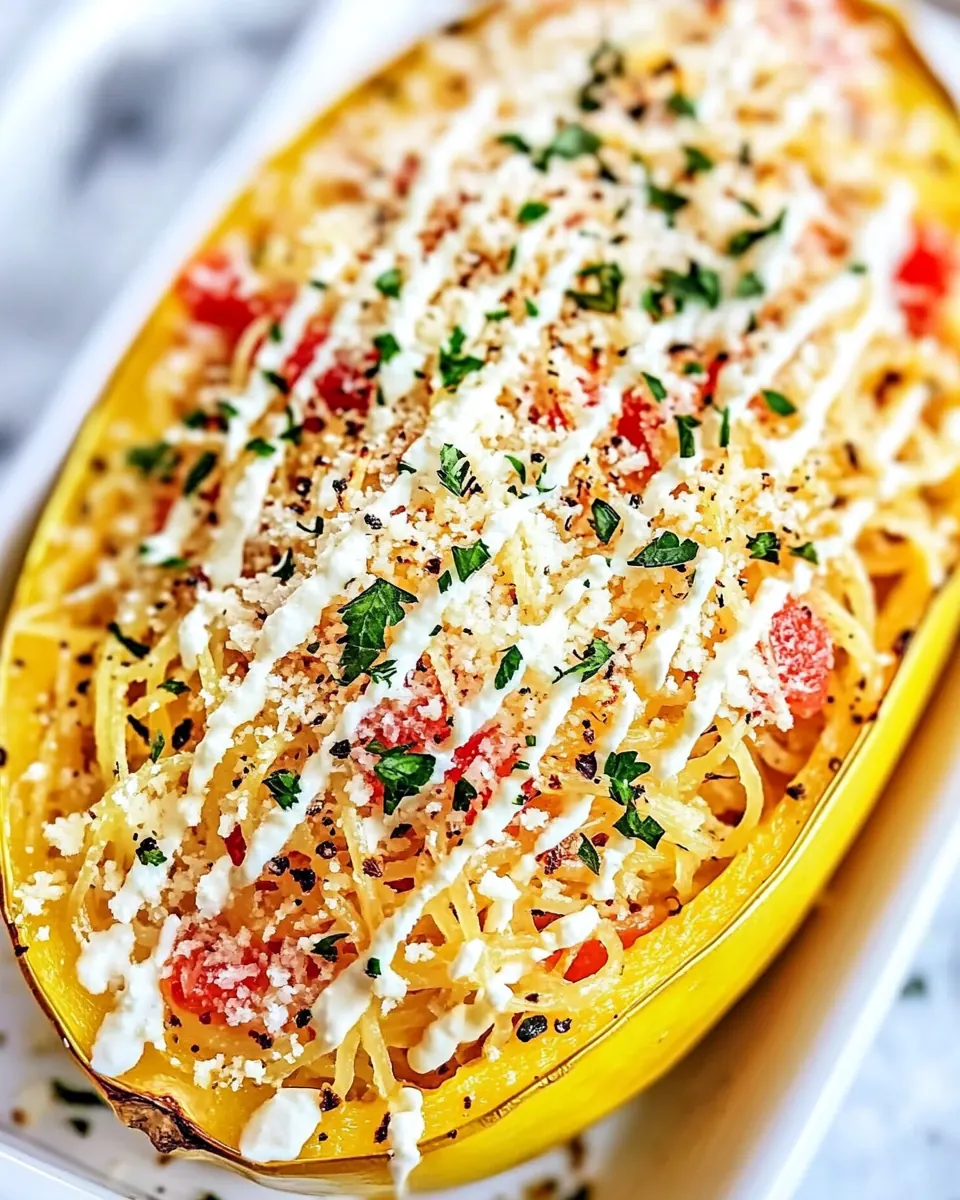 Baked feta spaghetti squash