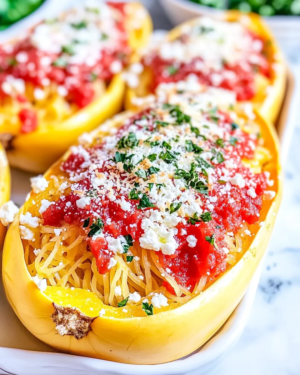 Baked feta spaghetti squash