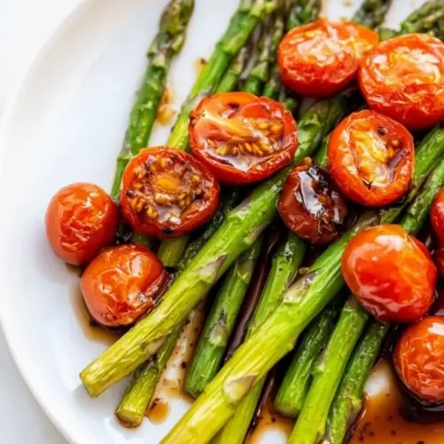 Balsamic Asparagus and Blistered Tomatoes