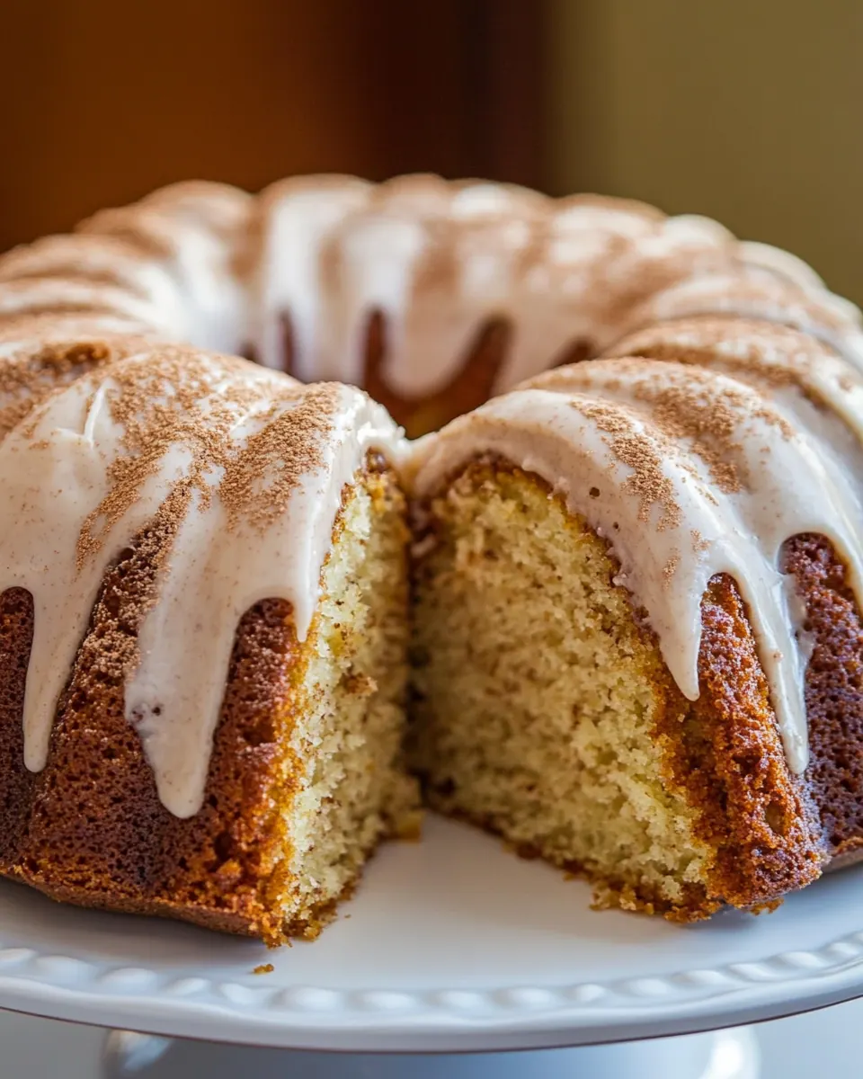 Banana Bundt Cake with Cinnamon Cream Cheese Icing