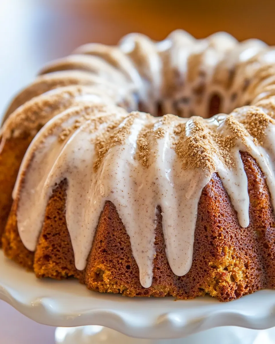 Banana Bundt Cake with Cinnamon Cream Cheese Icing