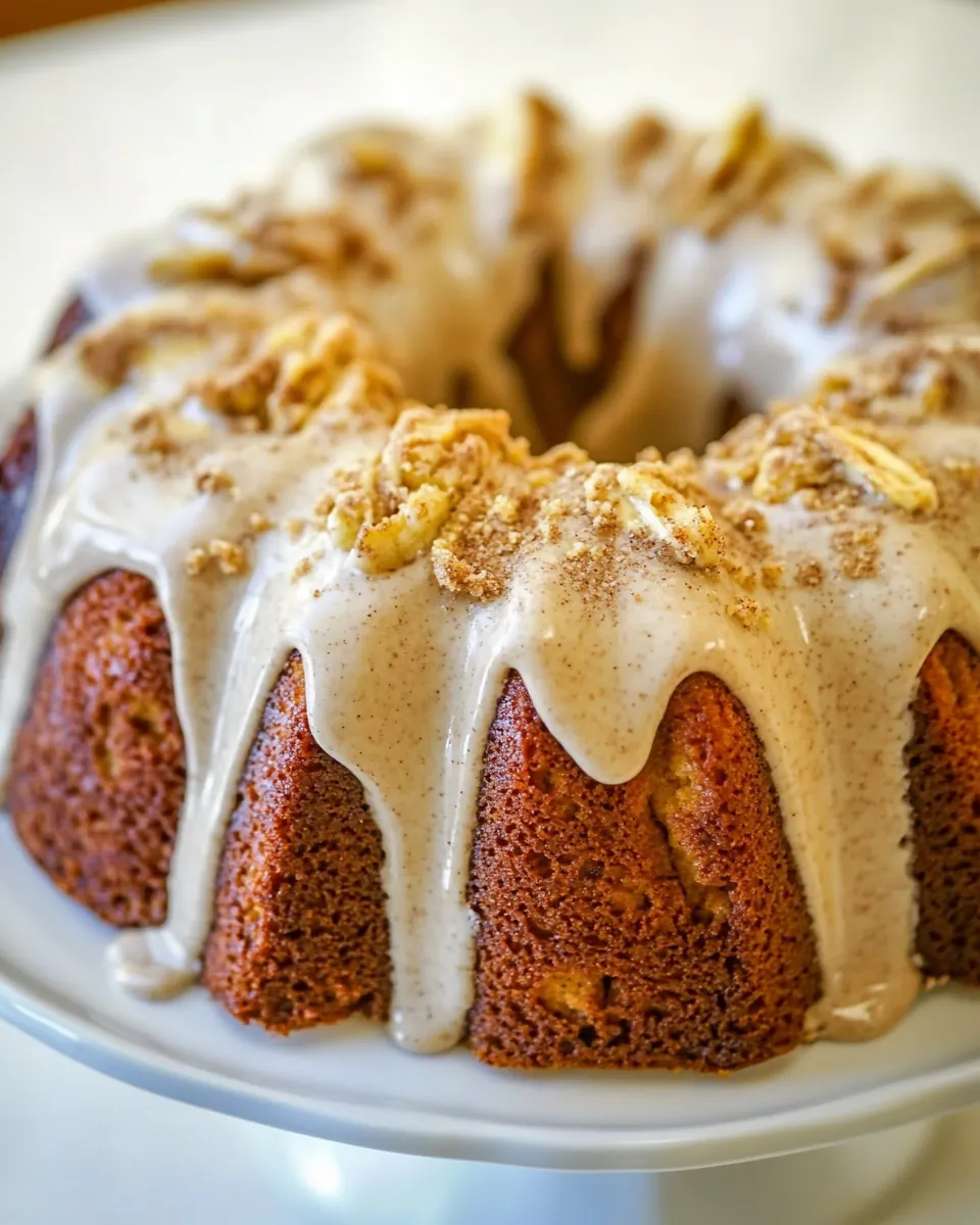 Banana Bundt Cake with Cinnamon Cream Cheese Icing
