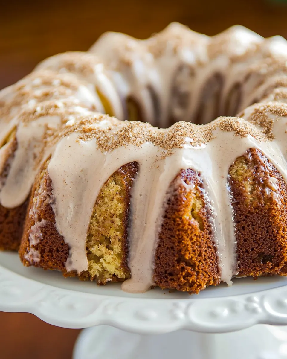 Banana Bundt Cake with Cinnamon Cream Cheese Icing