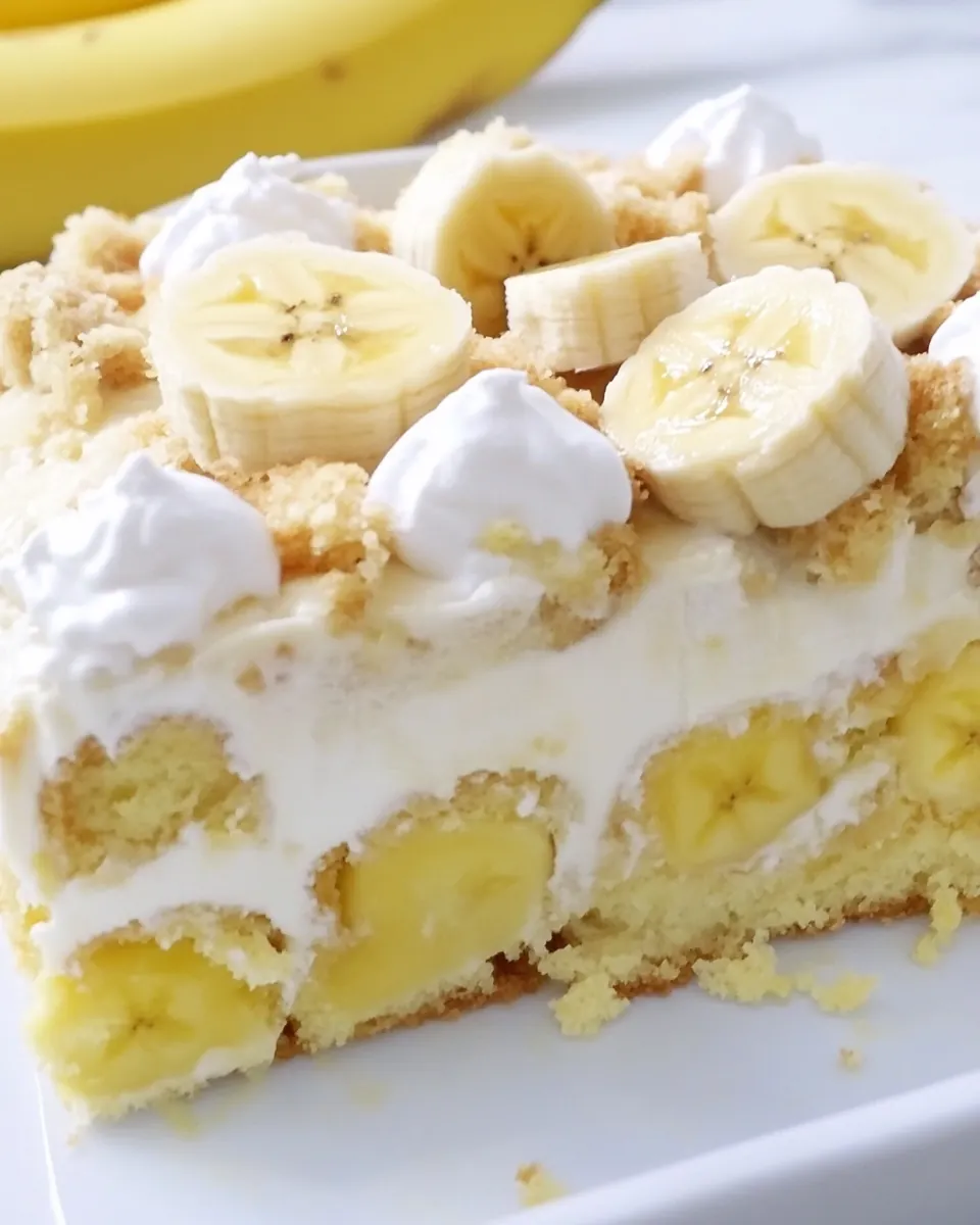 Banana Pudding Poke Cake