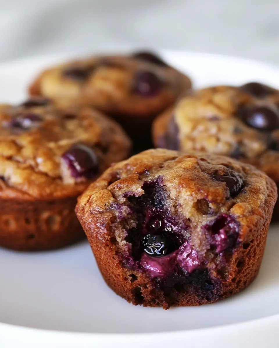 Banana and Blueberry Chocolate Chip Muffins