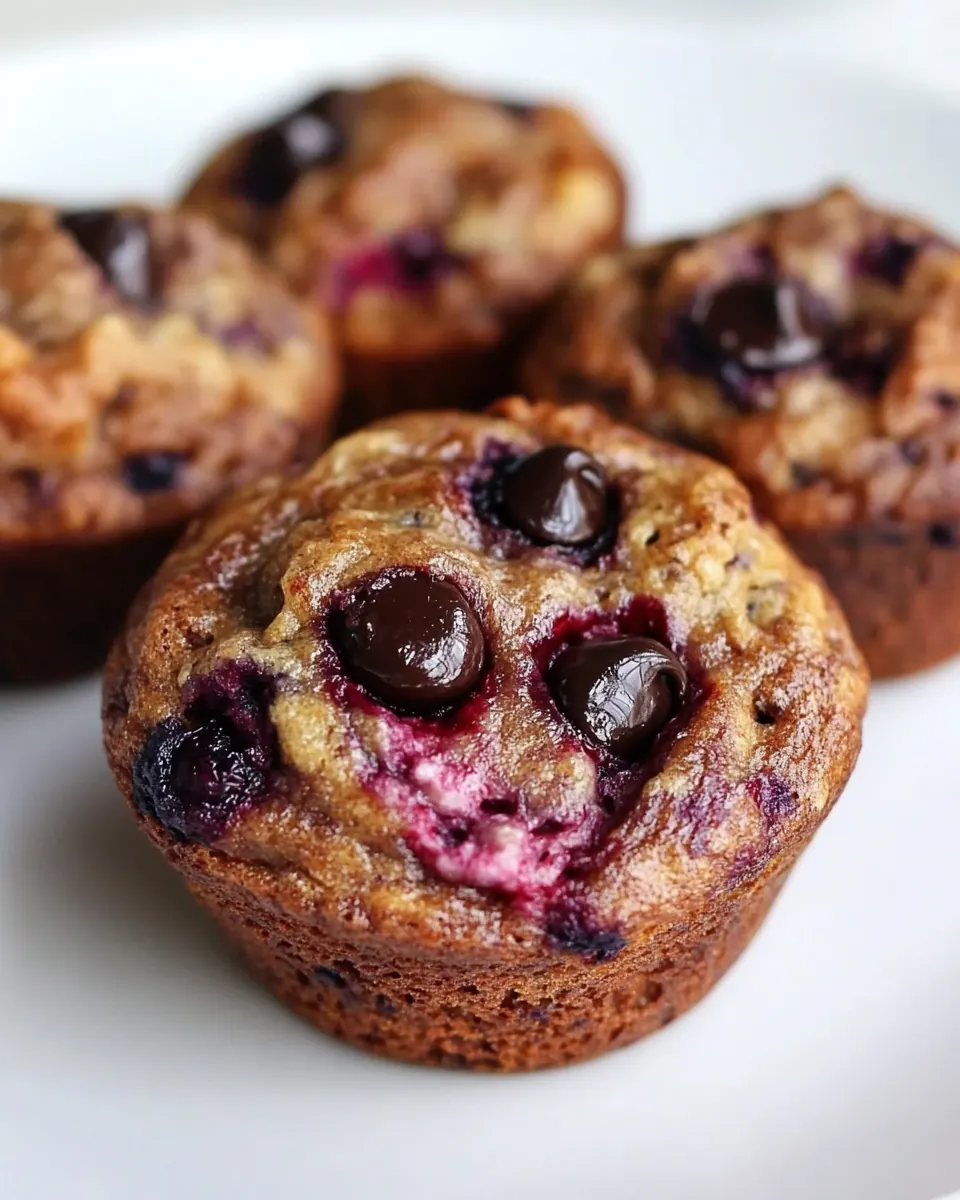 Banana and Blueberry Chocolate Chip Muffins