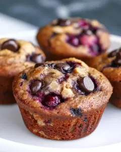 Banana and Blueberry Chocolate Chip Muffins