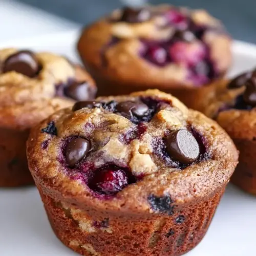 Banana and Blueberry Chocolate Chip Muffins
