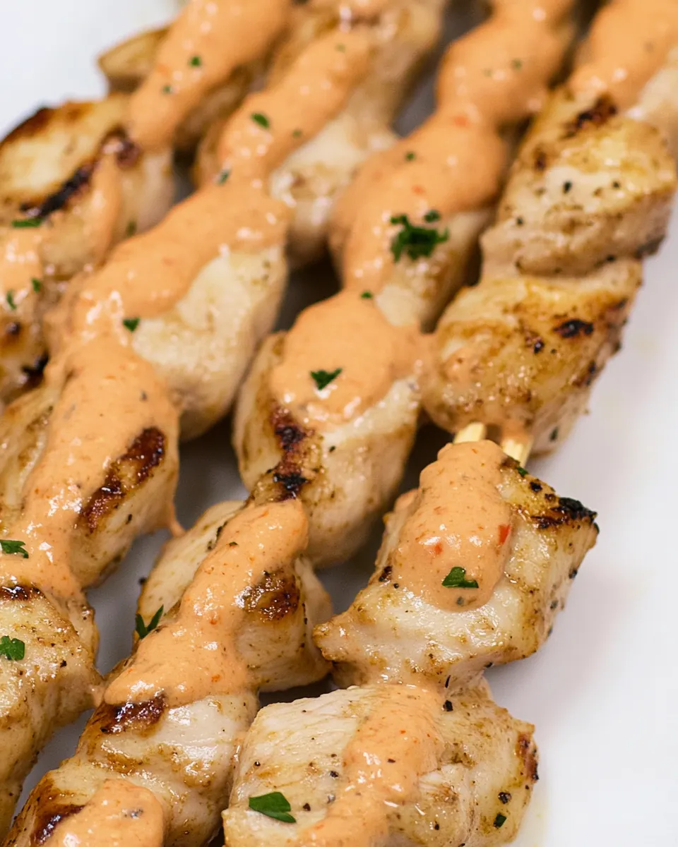 Bang Bang Chicken Skewers