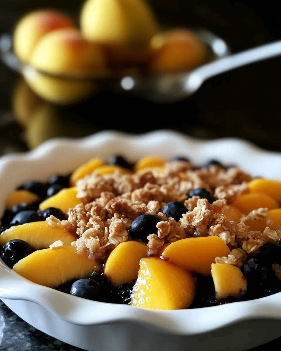 Peach Blueberry Crumble