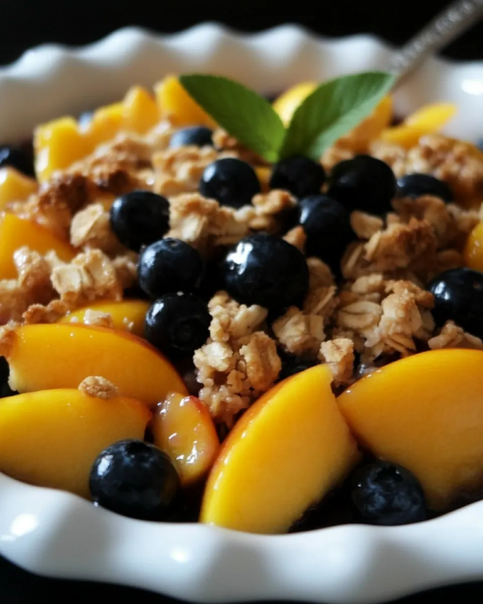 Peach Blueberry Crumble