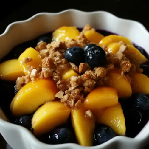 Peach Blueberry Crumble