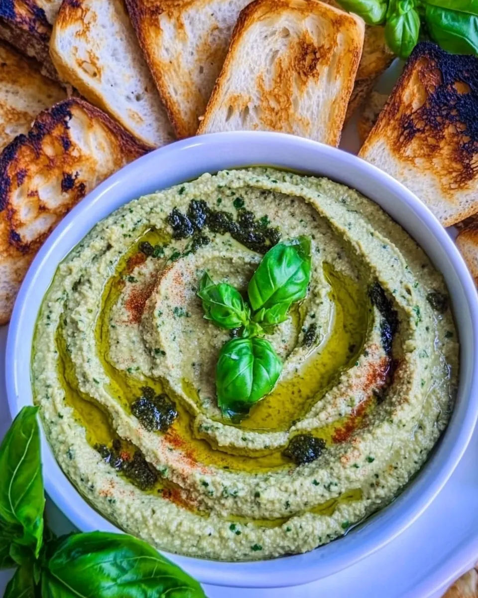 Basil Hummus Platter With Toasts