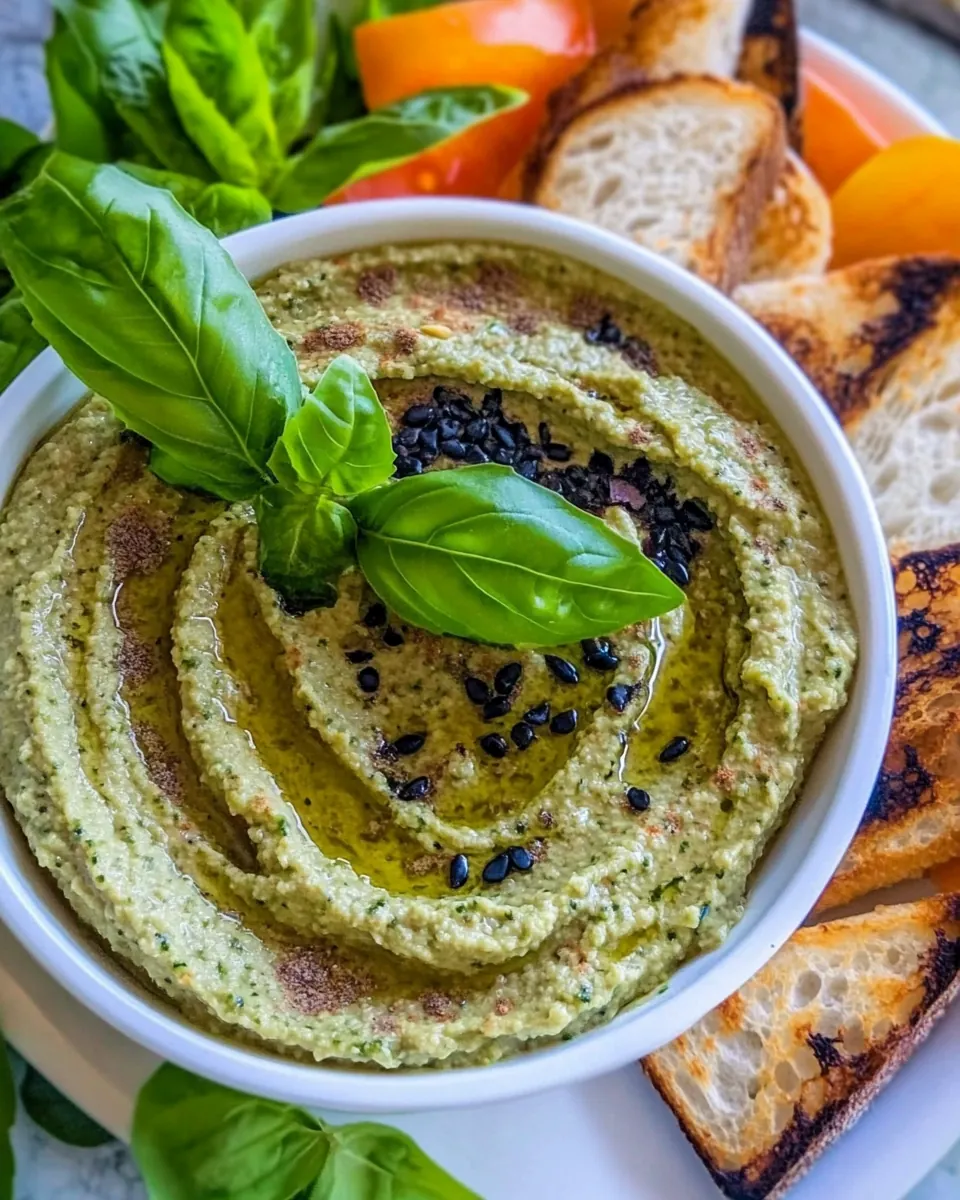 Basil Hummus Platter With Toasts
