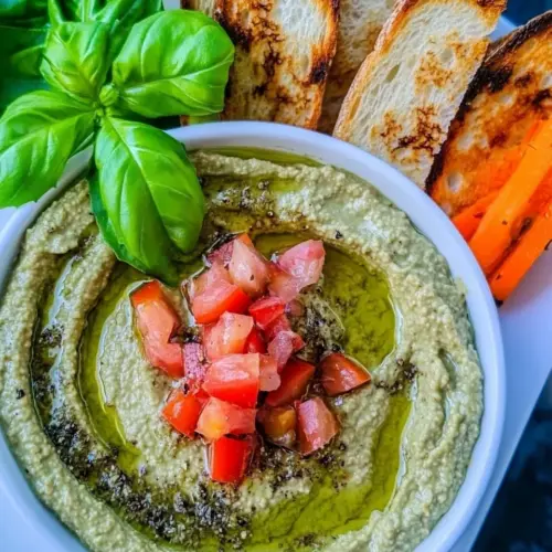 Basil Hummus Platter With Toasts