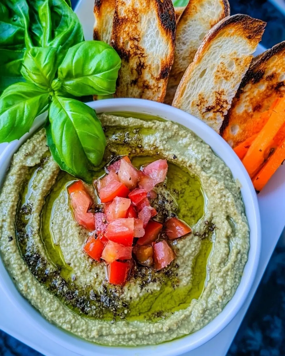 Basil Hummus Platter With Toasts
