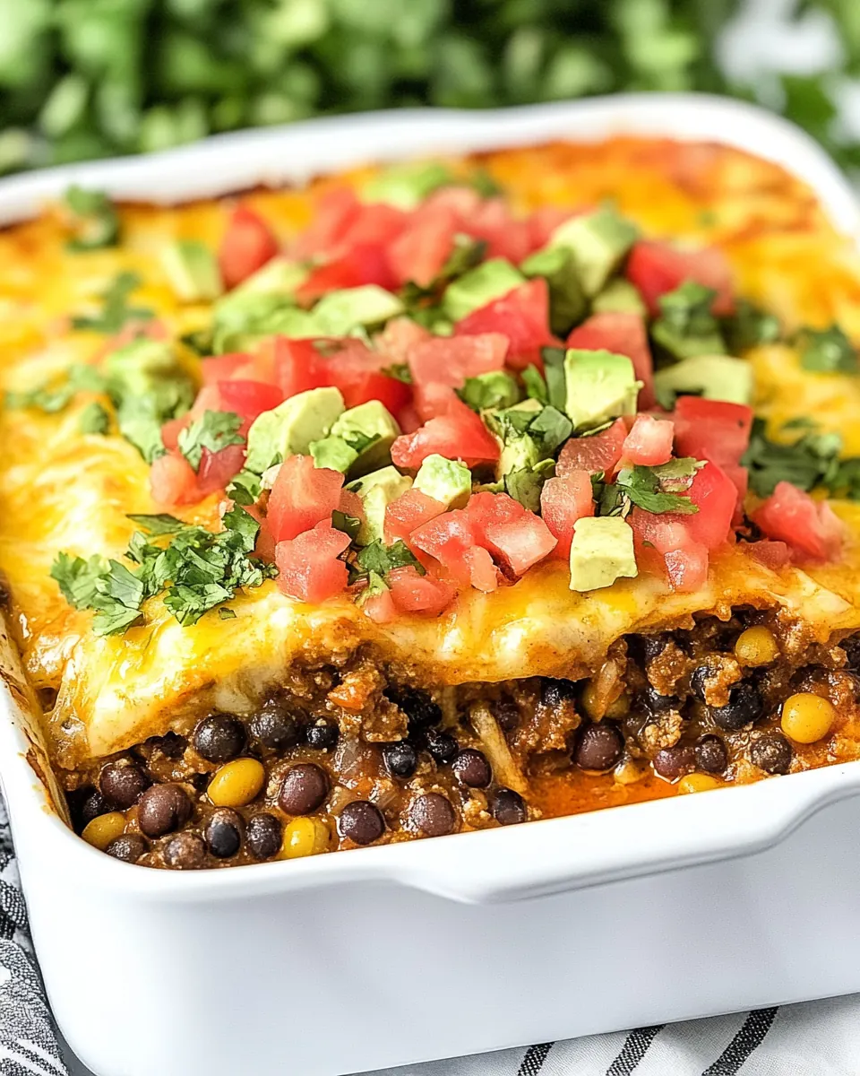 Beef Black Eyed Pea Burrito Casserole