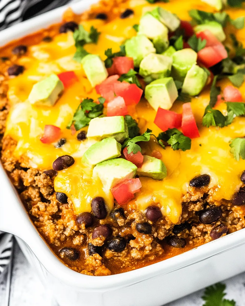 Beef Black Eyed Pea Burrito Casserole