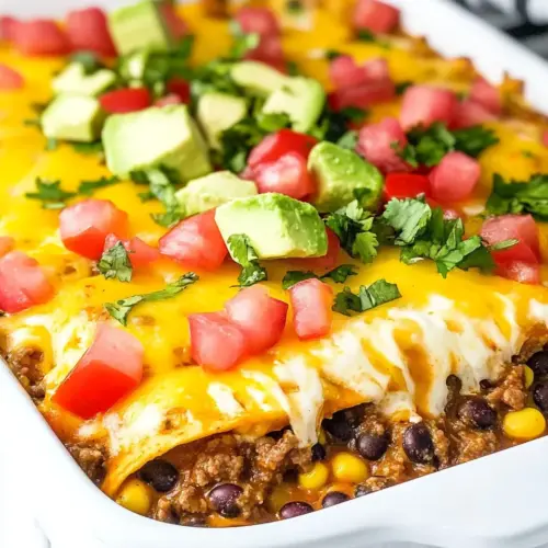 Beef Black Eyed Pea Burrito Casserole