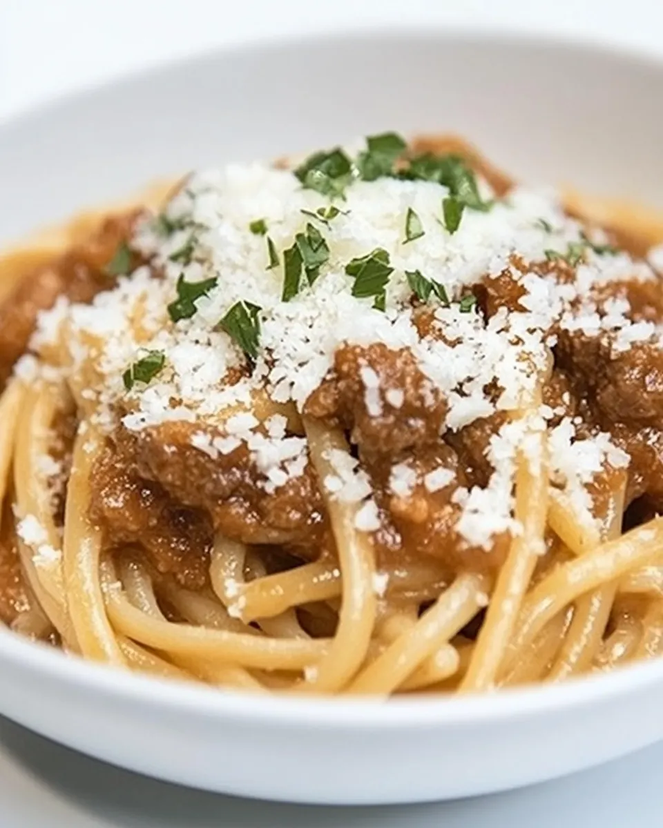 Beef Broth Pasta with Onion and Parmesan