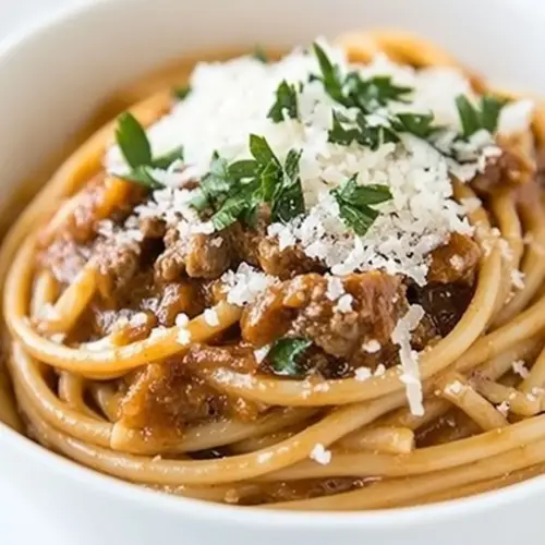 Beef Broth Pasta with Onion and Parmesan