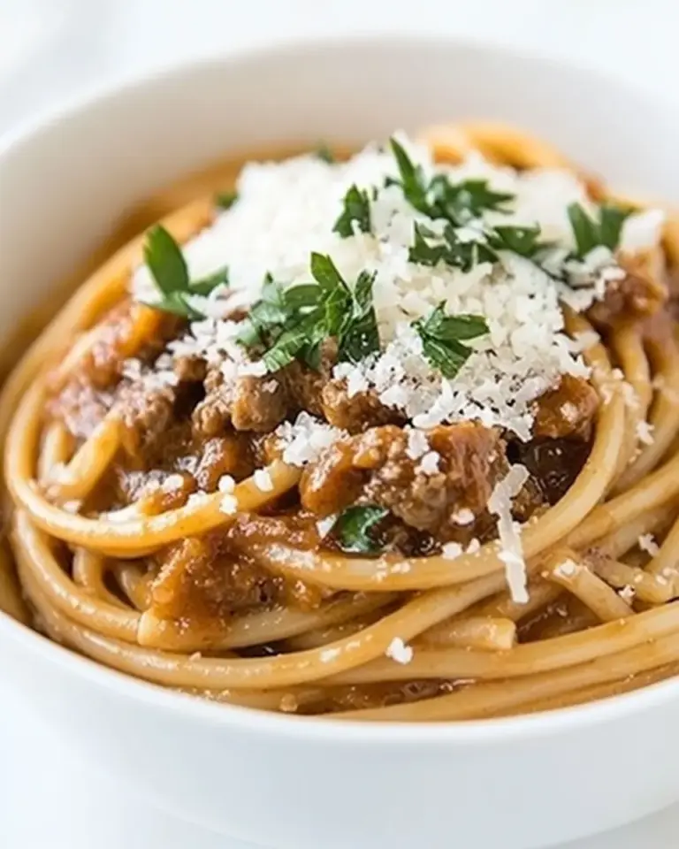 Beef Broth Pasta with Onion and Parmesan