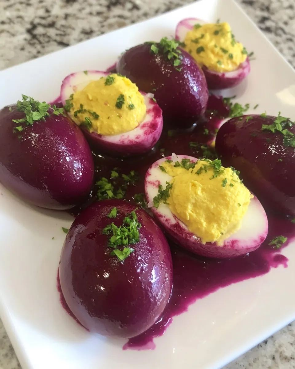 Beet Dyed Hard Boiled Eggs
