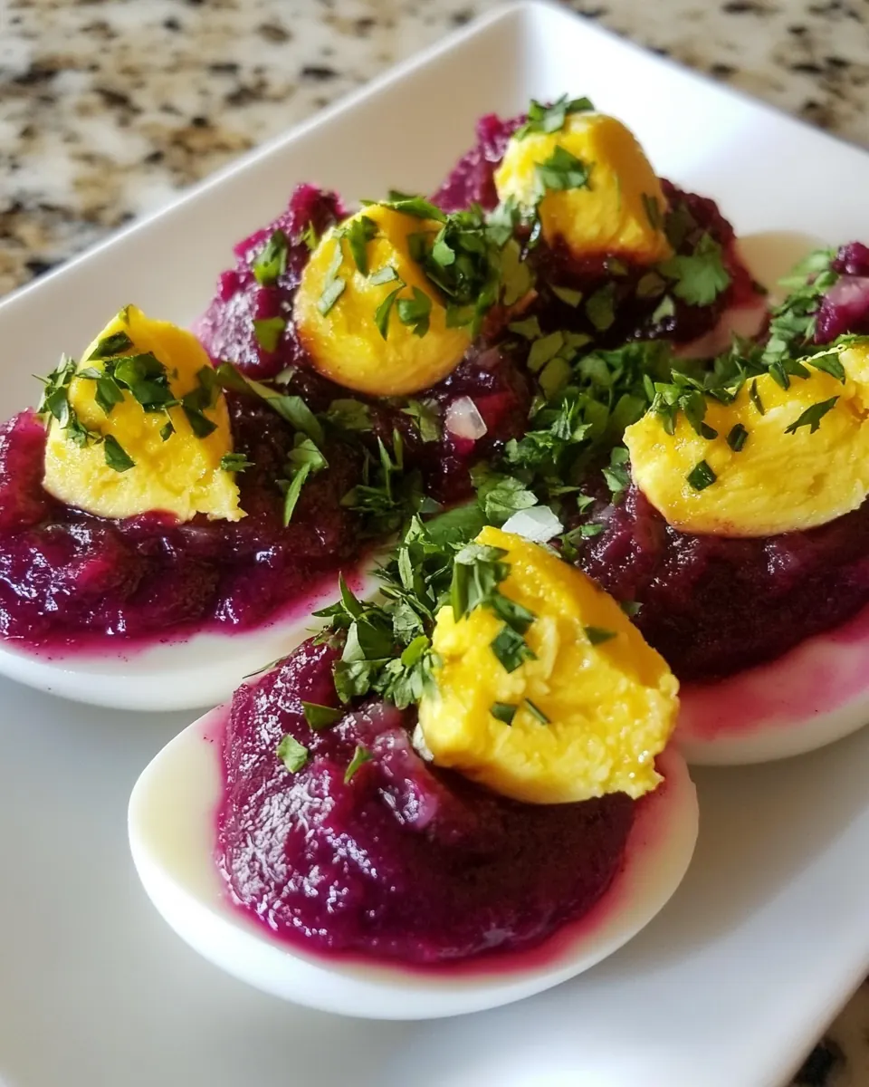 Beet Dyed Hard Boiled Eggs