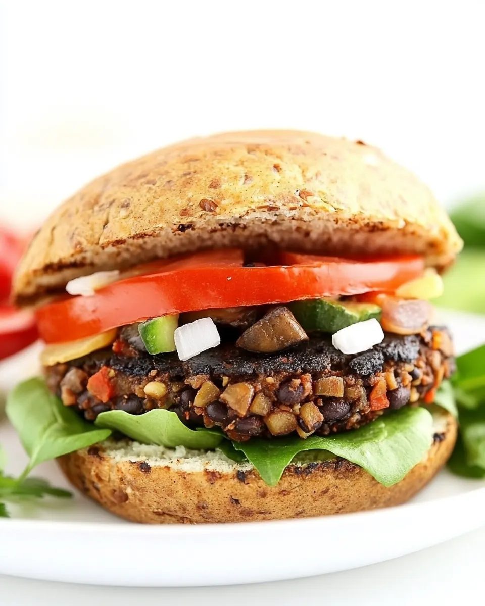 Black Bean Mushroom Burger