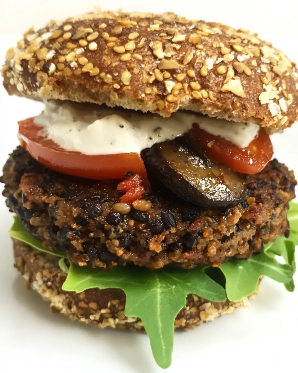 Black Bean Mushroom Burgers