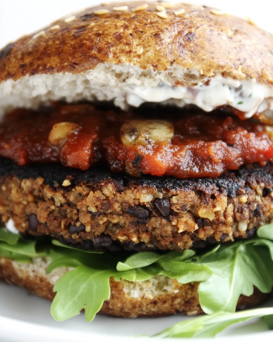 Black Bean Mushroom Burgers