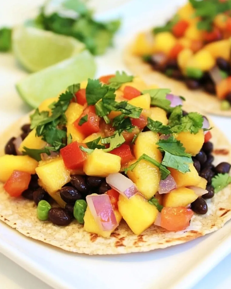 Black Bean and Mango Tostadas