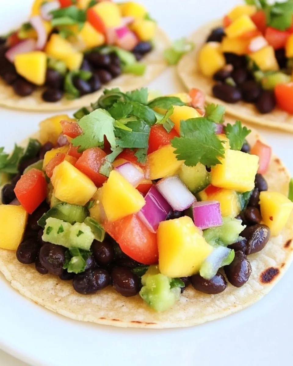 Black Bean and Mango Tostadas