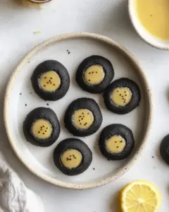 Black Sesame Thumbprint Cookies with Meyer Lemon Curd