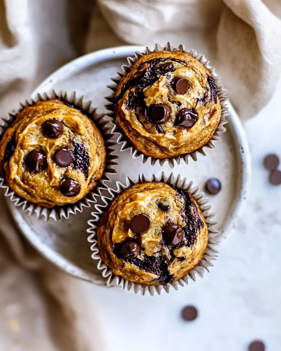Blender Cottage Cheese Chocolate Chip Peanut Butter Banana Muffins