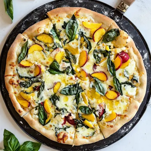 Blue Cheese Peach Pizza with Honey