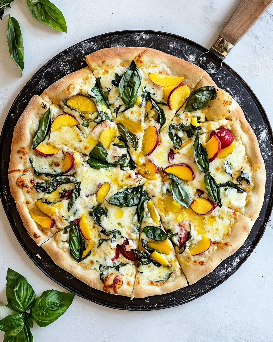 Blue Cheese Peach Pizza with Honey