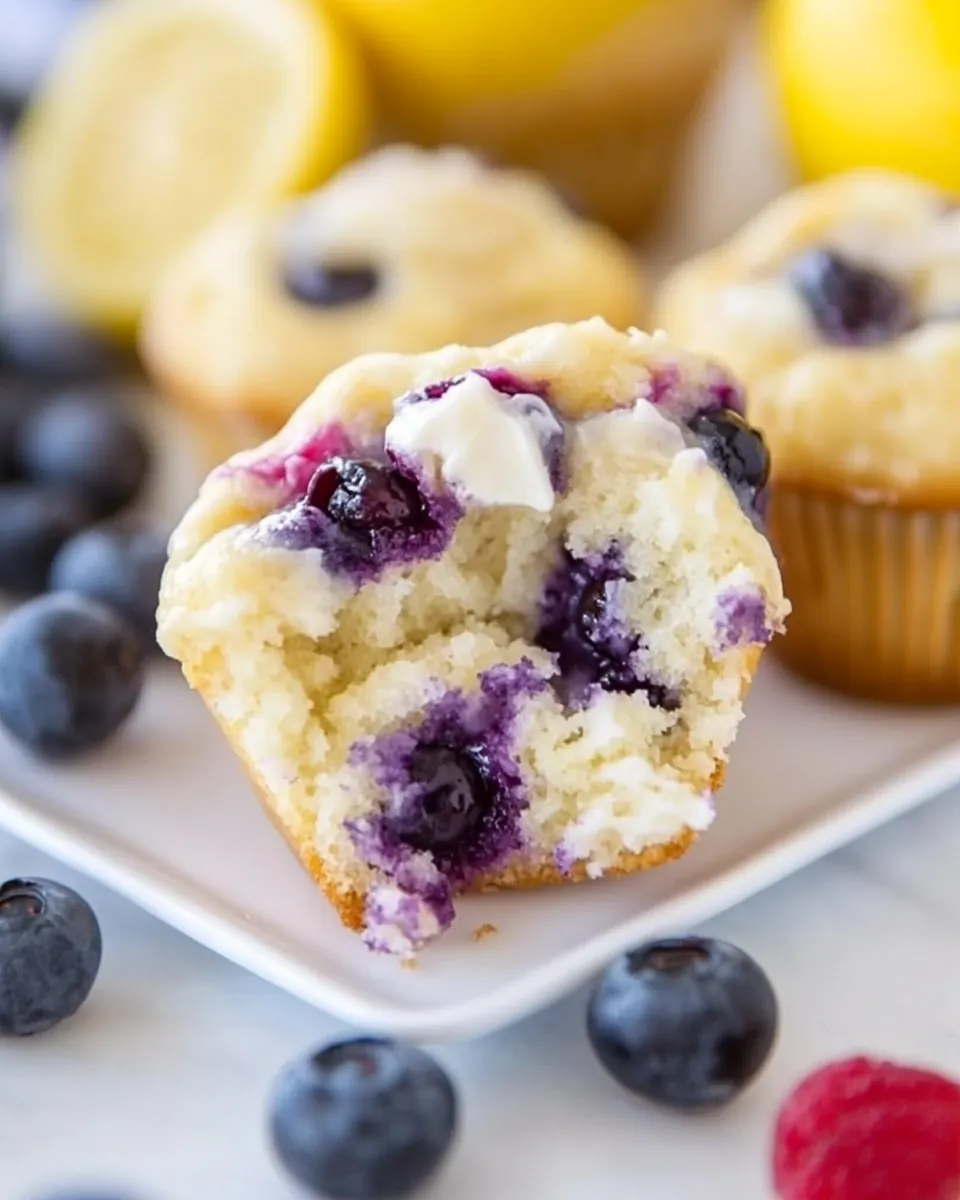 Blueberry Lemon Cream Cheese Muffins